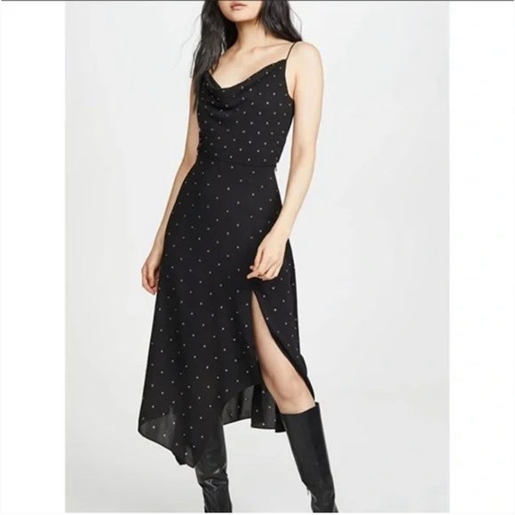 VERONICA BEARD Heera asymmetric embellished crepe de chine slip dress - Picture 1 of 11